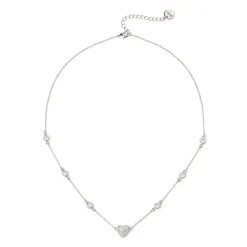 Girocollo catena e cuore Petit Pavè - Bianco
