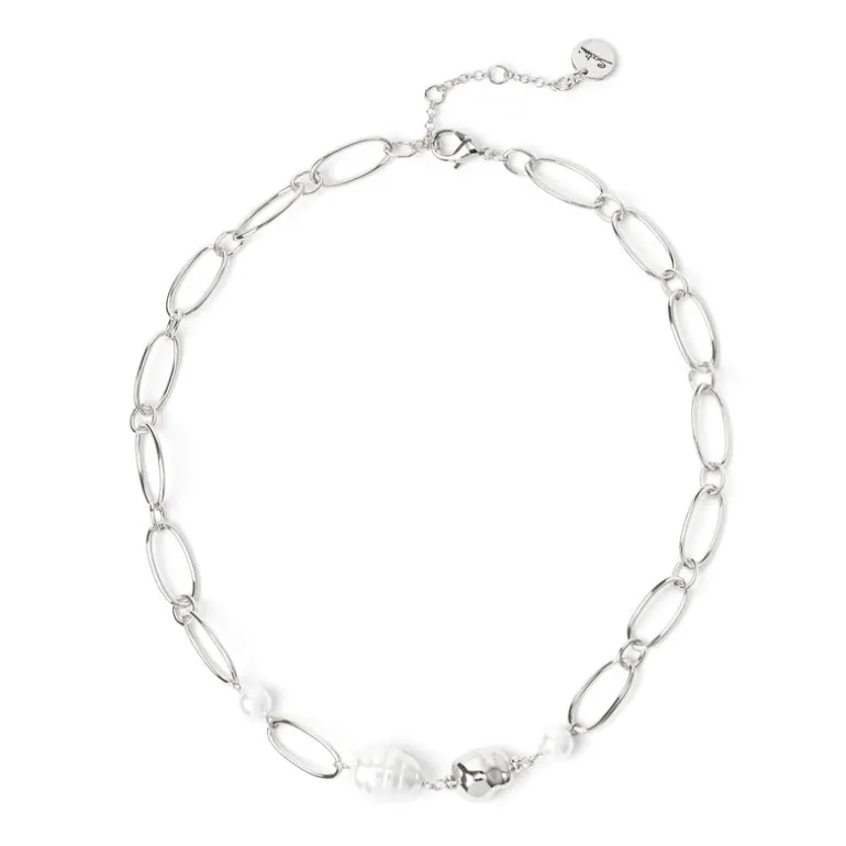 Girocollo catena e perle Leila - Argento