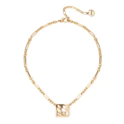 Girocollo con charm quadrato Amaranta - Oro
