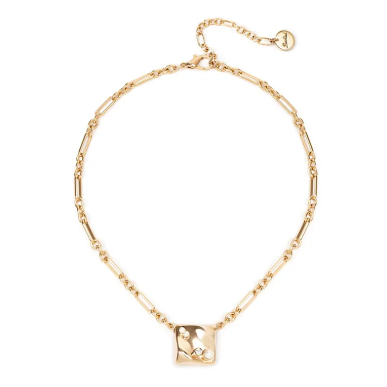 Girocollo con charm quadrato Amaranta - Oro