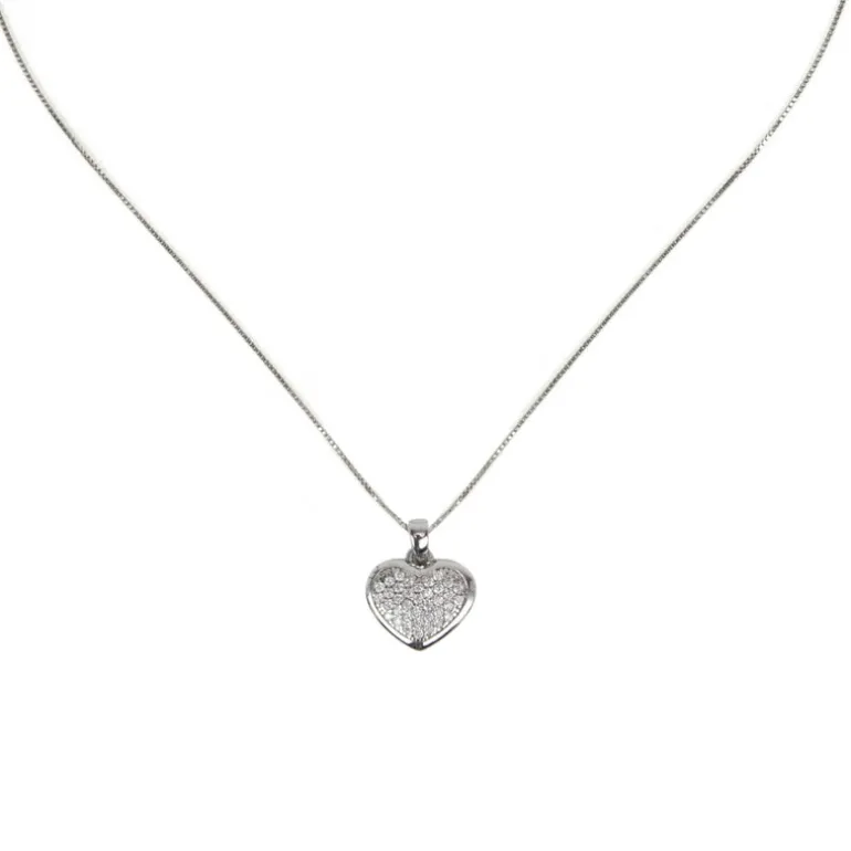 Girocollo con pendente a cuore Pearl - Bianco