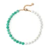 Girocollo Jane Bicolore Perle e Giada - Verde