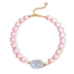 Girocollo Jane Pesca e Lilla - Rosa