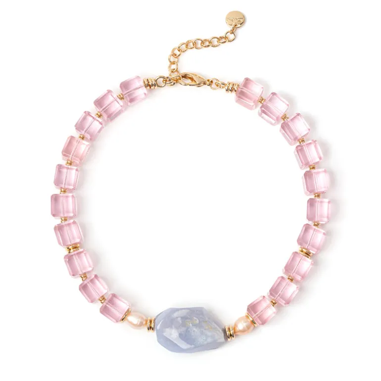 Girocollo Jane Pesca e Lilla - Rosa
