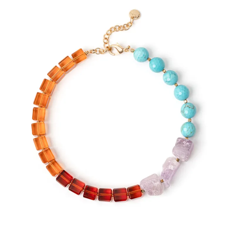 Girocollo Jane Turchese, Ametista, Rosso e Arancio - Multicolor