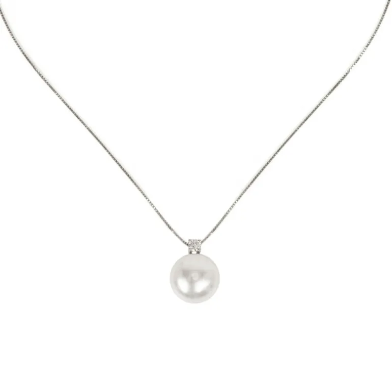 Girocollo perla e zircone Pearl - Bianco