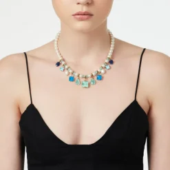 Girocollo perle e mini pendenti Sirens - Blu