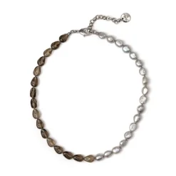 Girocollo perle e perline Jane - Grigio