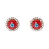 Mini orecchini cabochon e zirconi Partenope - Rosso