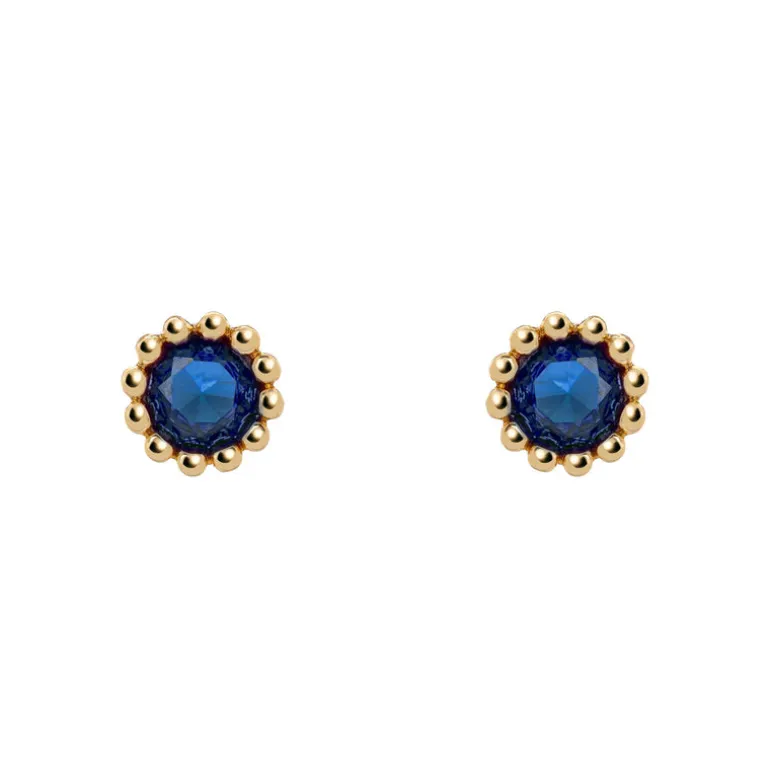Mini orecchini cilindro a barrette Rania - Blu