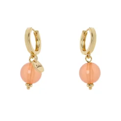 Orecchini a cerchietto e boule pendente Chantal - Arancio