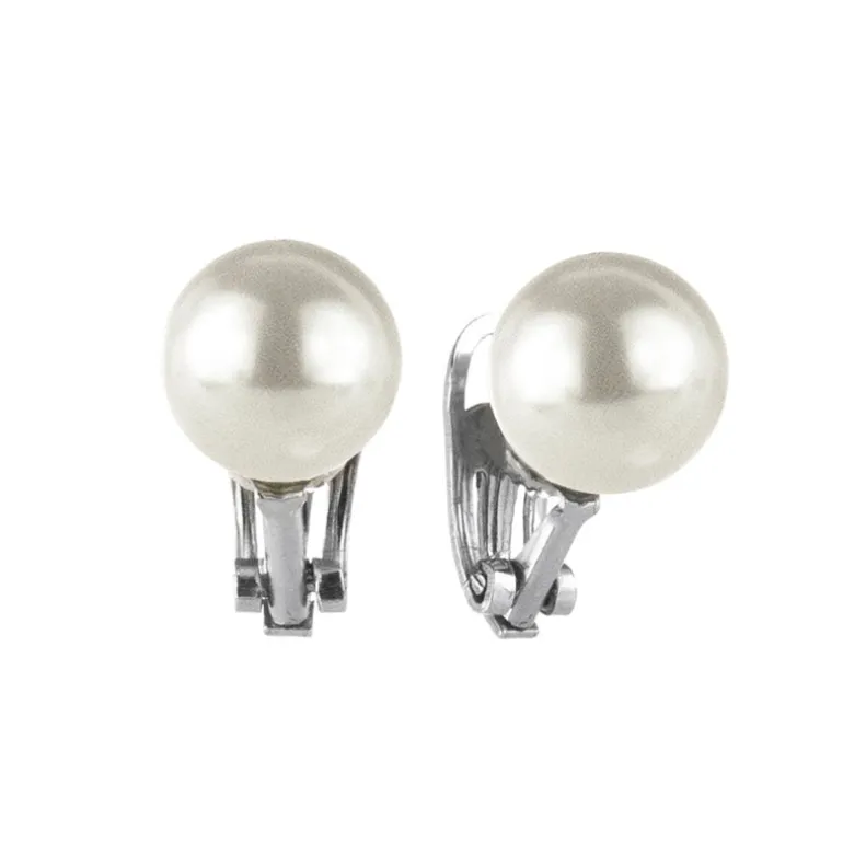 Orecchini a clip con grande perla Pearl - Bianco