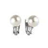 Orecchini a clip con perla lucente Pearl - Bianco