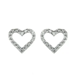 Orecchini a cuore cavo Pearl - Bianco