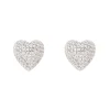 Orecchini a cuore Petit Pavè - Bianco