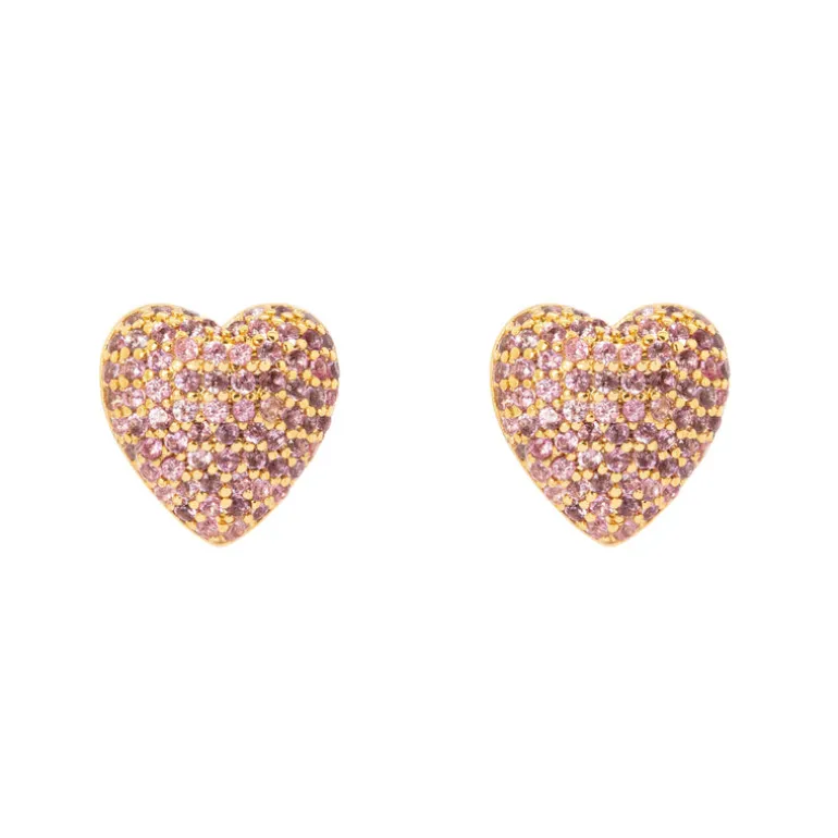 Orecchini a cuore Petit Pavè - Rosa