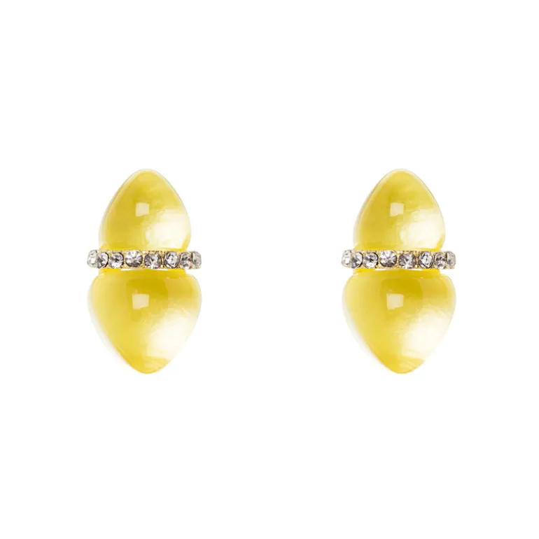 Orecchini a due gemme Cocoon - Giallo