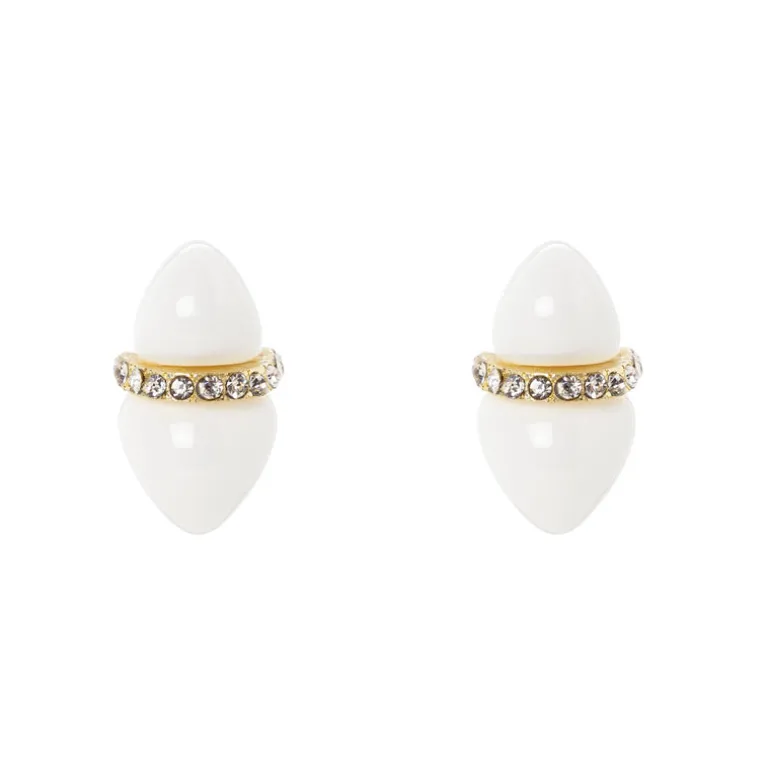 Orecchini a due gemme Cocoon - Bianco