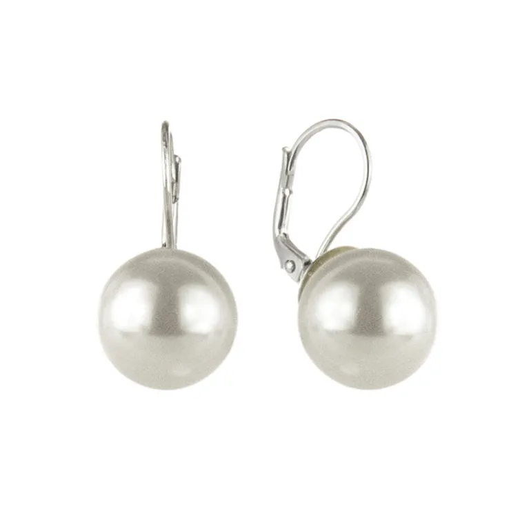Orecchini a monachella con grande perla Pearl - Bianco