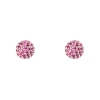 Orecchini a semi-sfera Petit Pavè - Fucsia