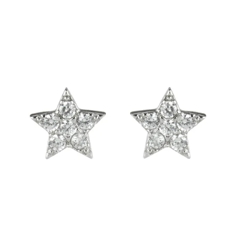 Orecchini a stella con zirconi Pearl - Bianco