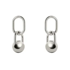 Orecchini anello ovale e boule Domus - Argento