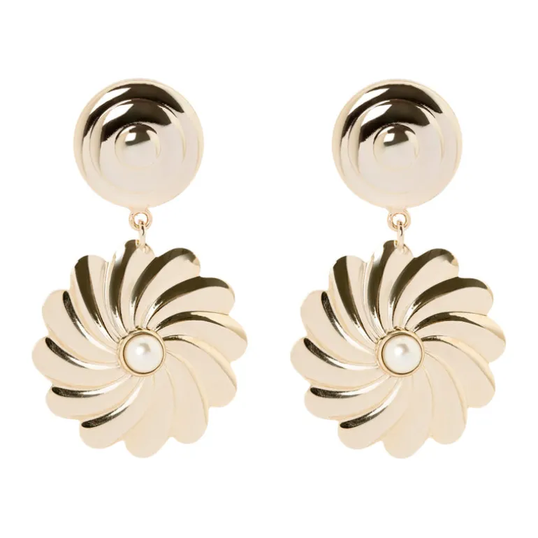 Orecchini bottoncino e fiore spiralato Amaranta - Oro