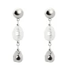 Orecchini calottina e perle Leila - Argento