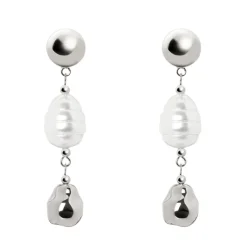 Orecchini calottina e perle Leila - Argento