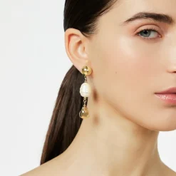 Orecchini calottina e perle Leila - Oro