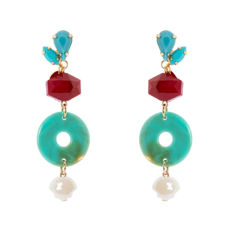 Orecchini cerchietto e perla Ondina - Multicolor