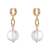 Orecchini cerchietto e sfera pendente Clorofilla - Bianco