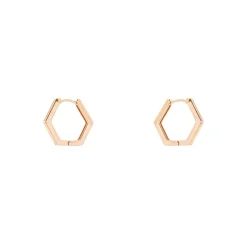 Orecchini cerchio a sezione geometrica Domus - Oro