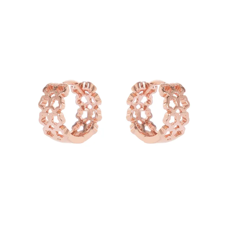 Orecchini cerchio di stelline Malibù - Oro rosa