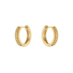 Orecchini cerchio e cristalli Malibù - Oro