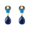 Orecchini charm circolare e goccia Sirens - Blu