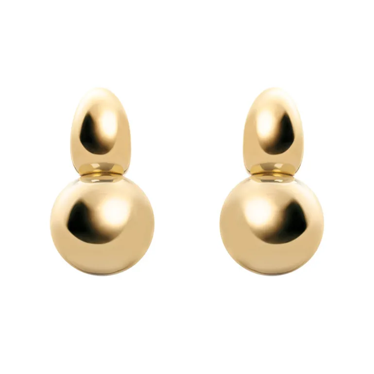 Orecchini con boule ed elemento ovale Domus - Oro