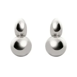 Orecchini con boule ed elemento ovale Domus - Argento