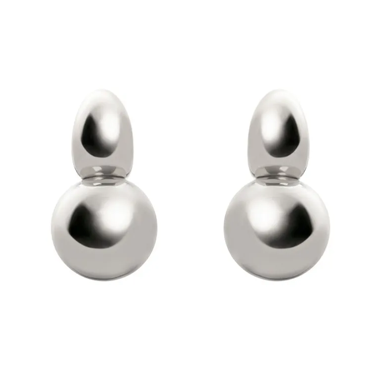 Orecchini con boule ed elemento ovale Domus - Argento