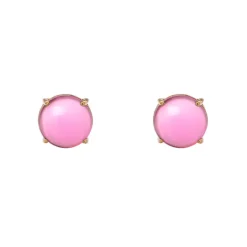 Orecchini con cabochon circolare Blossom - Fucsia