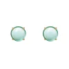 Orecchini con cabochon circolare Blossom - Verde