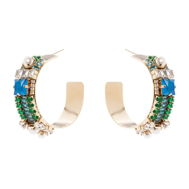 Orecchini con cerchio a fascia Sirens - Blu