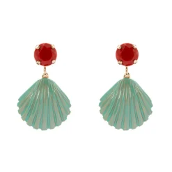 Orecchini con conchiglia pendente Partenope - Multicolor