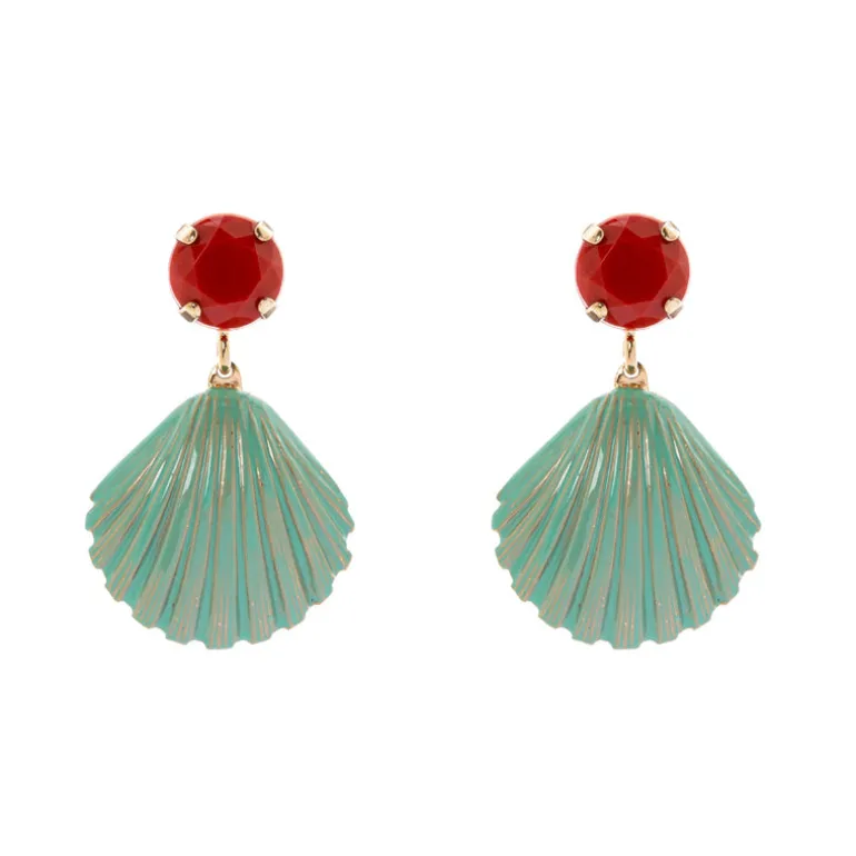 Orecchini con conchiglia pendente Partenope - Multicolor