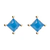 Orecchini con cristallo quadrato e sferette Sirens - Blu