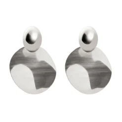 Orecchini con dischetto ovale Domus - Argento