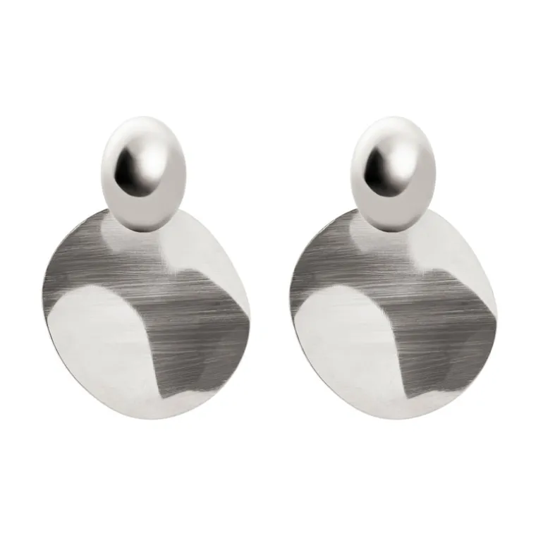 Orecchini con dischetto ovale Domus - Argento