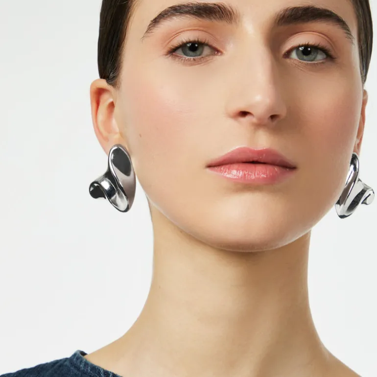 Orecchini con elemento tridimensionale Amaranta - Argento