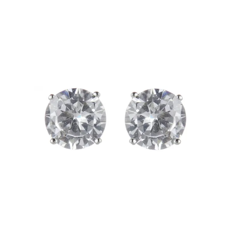 Orecchini con grande zircone Pearl - Bianco