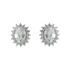 Orecchini con ovale di zirconi Pearl - Bianco
